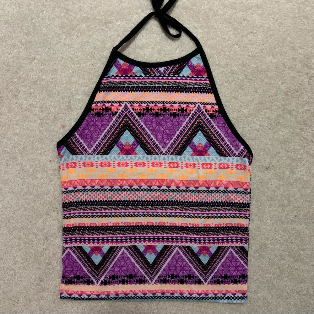 Black & Aztec Print Top - Picture 4 of 7